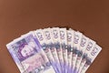 British money background 20 pound notes