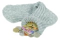 British Money in an Old Sock Royalty Free Stock Photo
