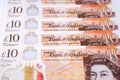 British Money Ten Pound Notes Royalty Free Stock Photo