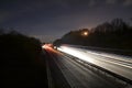 British motorway light trails at night Royalty Free Stock Photo