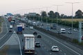 British road transport. Traffic on motorway. Royalty Free Stock Photo