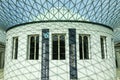 The British Museum futuristic glass ceiling roof of the Great Court Royalty Free Stock Photo