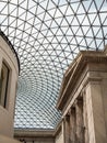 The British Museum main court glass ceiling. London, UK.