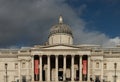 British Museum National Gallery in Trafalgar Square London with its Neoclassical architecture faÃÂ§ade Royalty Free Stock Photo