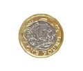 British new one pound coin bimetal queen Royalty Free Stock Photo