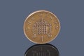 British One Penny on dark background Royalty Free Stock Photo