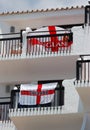 British on package holiday display English St George flag