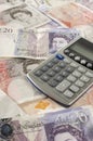 British Paper Currency And Calculator Royalty Free Stock Photo