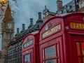 British phone booth with Big Ben in background - 6 Royalty Free Stock Photo