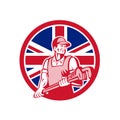 British Plumber and Gasfitter Union Jack Icon Royalty Free Stock Photo