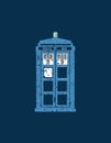 British police box public call vintage style illustration