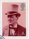 British Postage Stamp Commemorating the Centenary of Churchill`s Royalty Free Stock Photo