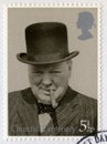 British Postage Stamp Commemorating the Centenary of Churchill`s