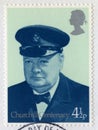 British Postage Stamp Commemorating the Centenary of Churchill`s Royalty Free Stock Photo
