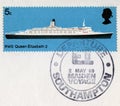 British Postage Stamp Commemorating the QE2`s Maiden Voyage in 1