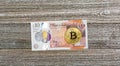 British Pound bills with Bitcoin