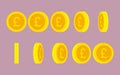 British Pound coin rotating animation sprite sheet Royalty Free Stock Photo