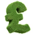 The British Pound currency sign crafted from lush green grass isolated on a white background Royalty Free Stock Photo