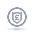 British Pound shield symbol - Great Britain currency security icon