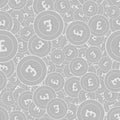 British pound silver coins seamless pattern. Subli