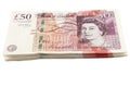 British pound sterling banknote bundle Royalty Free Stock Photo