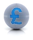 British pound sterling icon on globe formed by