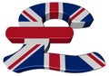 British Pound symbol with flag Royalty Free Stock Photo