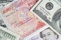 British pounds and dollars Royalty Free Stock Photo