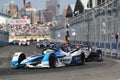 British professional racing driver Alexander Sims of BMW Andretti Team driving his Formula E car 27 during 2019 NYC E-prix