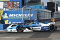 British professional racing driver Alexander Sims of BMW Andretti Team driving his Formula E car 27 during 2019 NYC E-prix