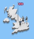 British protesters are voting for Brexit over United Kingdom map Royalty Free Stock Photo