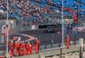 British racing driver Lewis Hamilton driving Mercedes F1 car at Formula 1 Grand Prix race in Monte Carlo, Monaco