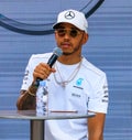 British racing driver Lewis Hamilton, 5 time Formula 1 World Champion at Grand Prix race fan event in Monte Carlo Monaco