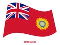 British Raj 1858-1947 Flag Waving Vector Illustration on White Background. East India Company Flag