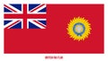British Raj 1858-1947 Flag Waving Vector Illustration on White Background. East India Company Flag