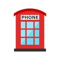 British Red Telephone Booth Isolated Royalty Free Stock Photo