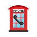 British Red Telephone Booth Isolated Royalty Free Stock Photo