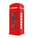 British Red Telephone Booth Isolated Royalty Free Stock Photo