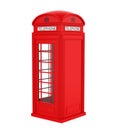 British Red Telephone Booth Isolated Royalty Free Stock Photo