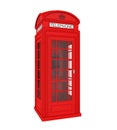British Red Telephone Booth Isolated Royalty Free Stock Photo