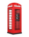 British Red Telephone Booth Isolated