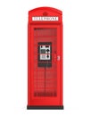 British Red Telephone Booth Isolated Royalty Free Stock Photo