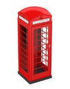 British Red Telephone Booth Isolated Royalty Free Stock Photo