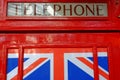 British red telephone box detail retro style Royalty Free Stock Photo