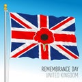 British Remembrance Day flag, United Kingdom Royalty Free Stock Photo