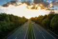 British road during sunset