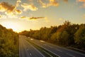 British road during sunset