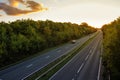 British road during sunset