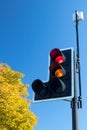 British road traffic light with signal on red and amber Royalty Free Stock Photo