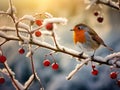 Ai Generated illustration Wildlife Concept of British Robin